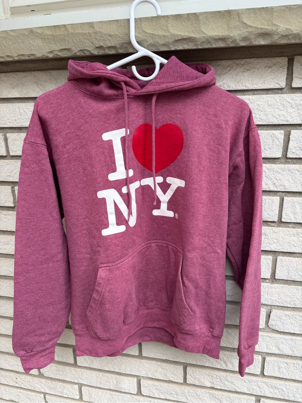 I Love NY Pullover Hoodie - Dusty Rose